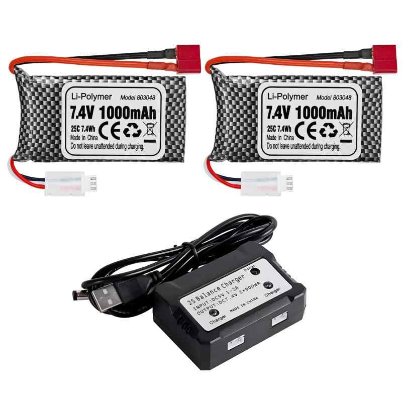 2PCS 7.4V 1000mah Tプラグリチウム電池と2 in 1充電器対応 18858 18859 18859A 18859E HM163 HM164 35-DJ03 35-DJ04 SN-DJ02 16889 16889A 16890 2845