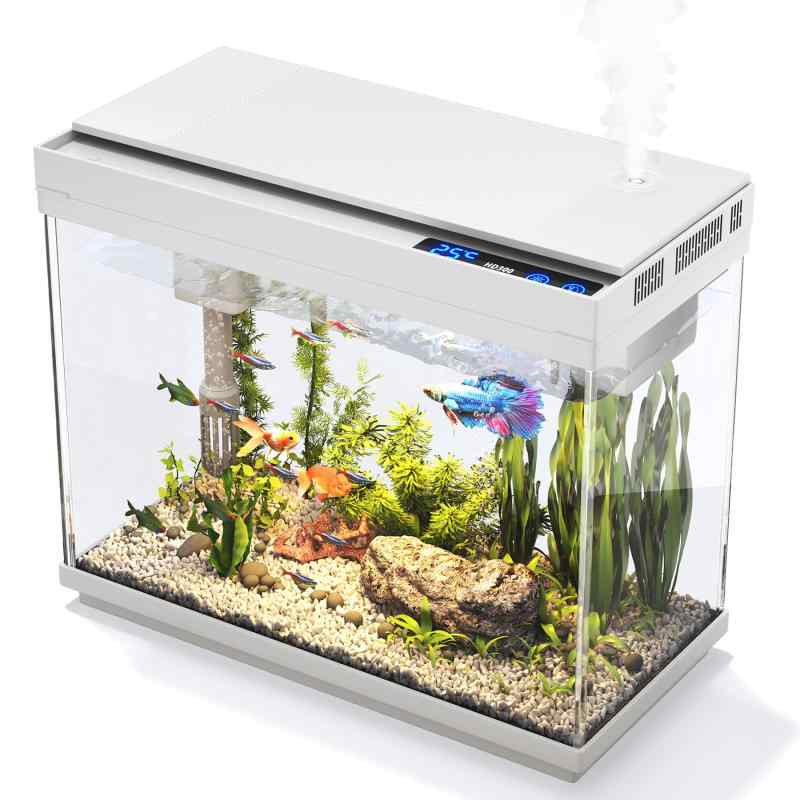 Vehipa 水槽 9リットル 水槽キット 加湿器付き 7色 自動ループ 3イン1 静音ポンプ ろ過&amp;酸素供給&amp;循環 温度表示 HDガラス