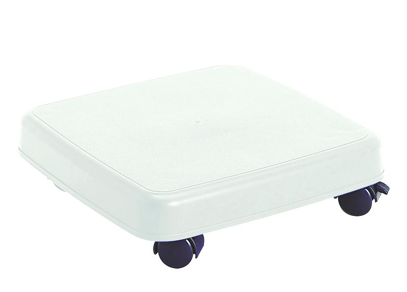 サンコープラスチック(SankoPlastic) 台車 ラクゴロS ホワイト 幅25.1×奥行25.1×高さ6.8cm 日本製 すべり止めシール付き 室内台車 ストッパー付キャスター