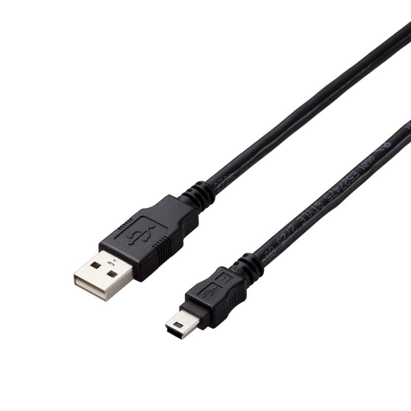 エレコム USB2.0ケーブル (USB-Aオス - USB Mini-Bオス) 5m 480Mbps対応 EU RoHS指令準拠 USB正規認証 サビに強い金メッキ 長期で使用する社内システムに最適 ブラック U2C-AM50BK/ID