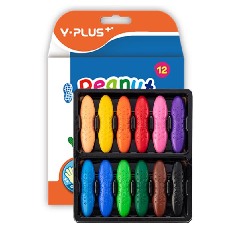 YPLUS 子供用クレヨン 12色 水で落とせるクレヨン 安全 手が汚れない 落書き 塗り絵 描き用 入園