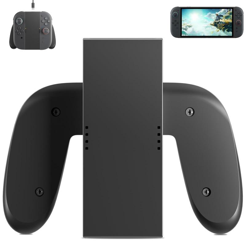 対応 ニンテンドースイッチ2(2025)J0yCon用充電グリップ、NSwitch2 J0yConコントローラー用充電グリップ「マグネット接続、充電しながらプレイ、快適グリップ」
