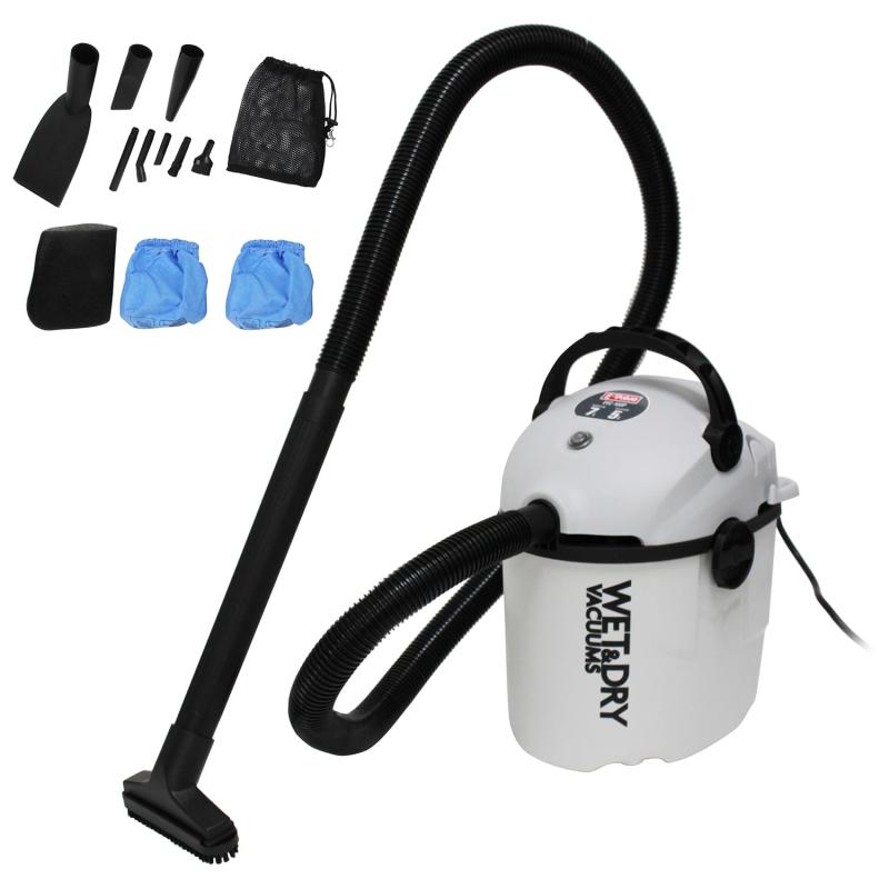 Rakuten - イーバリュー(E-Value) 乾湿両用掃除機 10L EVC-100P+クロスフィルター1個増量セット 小型軽量 PCタンク コード式 濡れたゴミも吸引可能 集塵容量7L 吸水容量5L 吸込仕事率105W