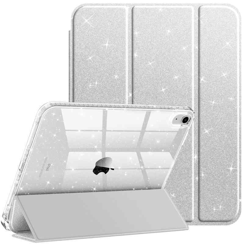 Fintie iPad 第11世代 (A16、2025) / 第10世代 (2022) ケース 11/10.9インチ キラキラ透明バックカバー クリアケース Pencil 収納可能 三つ折スタンド スリープ機能 軽量 薄型 傷つけ防止 PU合成レザー
