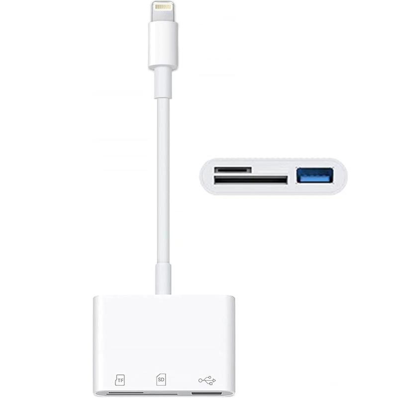 iPhone SDカードリーダー【2025MFi認証品、3in1、24ヶ月】Lightning usb変換アダプタ・SDカード・microSDカード | ライトニング sdカードカメラリーダー デジカメ スマホ転送(高速双方向) iphone デー