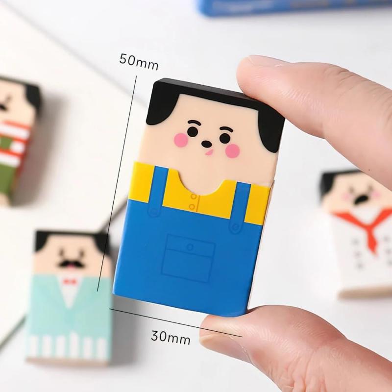 NewageOfficeflowingのYJRUNFU 消しゴム 小学生 文房具 練り消し ハゲおじさん消しゴム 可愛い鉛筆消しゴム 記念品 プチギフト デッサン用 学習用 お絵か｜アングル2