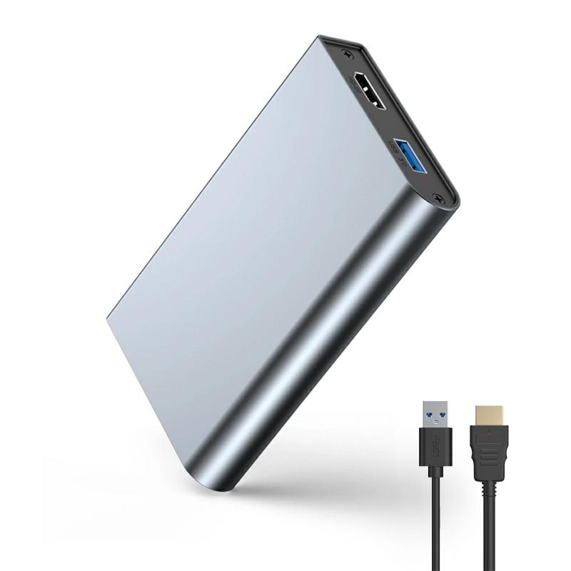 キャプチャーボード 4K パススルー対応 1080P 60FPS USB 3.0 高速伝送 ビデオ ゲームキャプチャー PC/PS4/PS5/Xbox対応 Windows 7/8/10/11 Mac Linux Android に対応 OBS Zoom