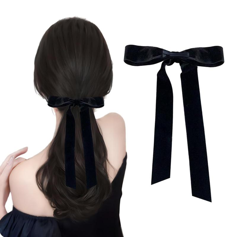 樂天商城 - KDSSYFT ベロアリボン リボン ベロア ヘアアクセサリー ロングリボン ヘアクリップ ポニーテール 髪留め おしゃれ かわいい
