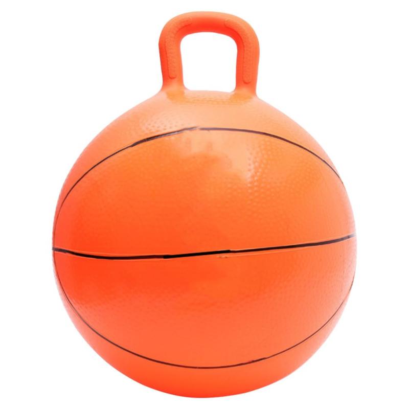 iplusmile ジャンピングボール 子供用 45Cm バスケットボール形 ハンドル付き インフレータブルホッピングボール バランス運動 おもちゃ 室内屋外遊び