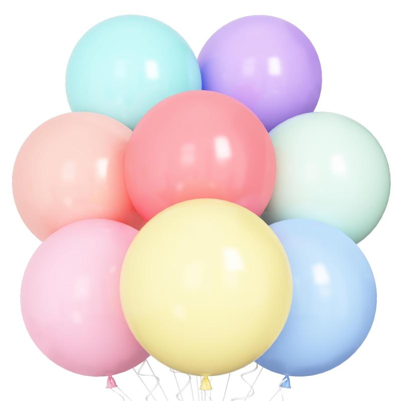 Rakuten - BTZO 大きい 風船 巨大 バルーン 18インチ 10個入 マカロンカラー カラフル ミックス ラテックスバルーン 誕生日 飾り付け 店舗装飾 イベント パーティー お祝い 記念日 結婚式 お祭り 文化祭