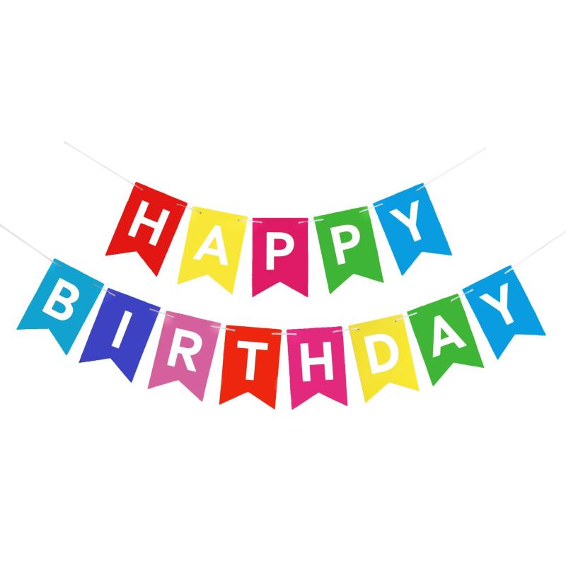 Rakuten - カラフル Happy Birthday ペーパー レター ガーランド カラフル 誕生日 飾り付け ガーランド バースデー バナー 誕生日 飾り バースデー 飾り 写真背景 バースデー パーティーグッズ お祝い 子供