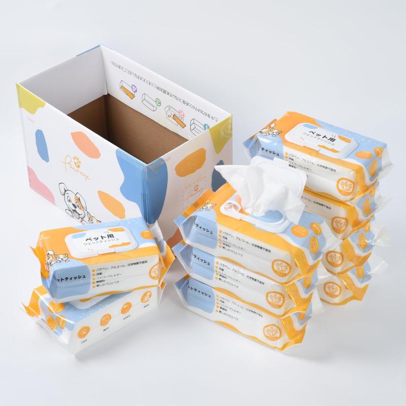PAWNAX 犬 ウェットティッシュ 厚手・大判 ペット ウェットティッシュ 犬 猫 おしりふき なめても安心 犬 シート 除菌 消臭 犬 からだふきシート ノンアルコール 無香料 ペット シート 純水99%