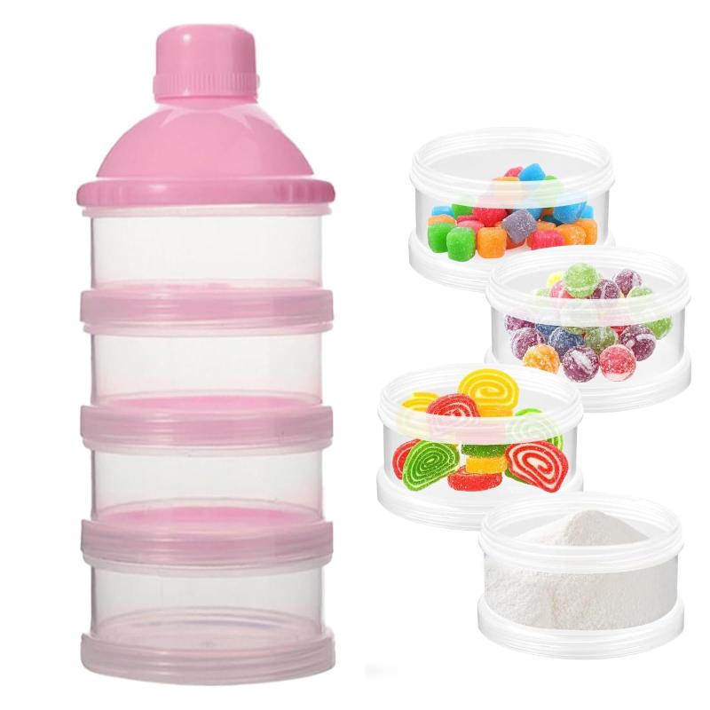 Other - DONGFANGB ベビーミルクケース 4層式 積み重ね可能 粉ミルク保存容器 離乳食 スナック収納 電子レンジ対応 外出 旅行用 携帯便利 ベビー用品 すみカラー