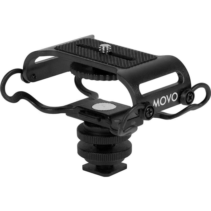 樂天商城 - Movo SMM5-Bユニバーサルマイクとポータブルレコーダーショックマウント - Zoom H1n、H2n、H4n、H5、H6、Tascam DR-40x、DR-05x、DR-07xなどに適合。1/4インチの取り付けネジ(ブラック)。