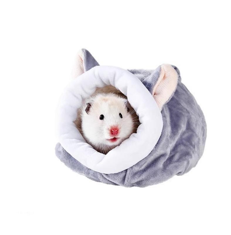 ハムスターハウス ハムスターベッド 小動物用寝袋 遊び場 休憩所 暖かい巣 防寒保温 中敷き付 水洗い プレゼント モルモットやハリネズミなどの小動物用ベッド 約15*14*13cm