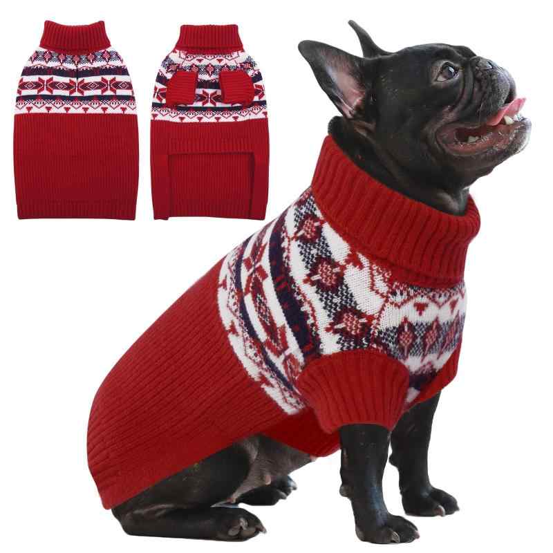 樂天商城 - IECOii 犬用セーター 犬服 保温服 ニット ハイネックセーター 防寒服 ニットパターン 柔軟 厚み 秋冬 防寒対策 猫服 オシャレ 可愛い 誕生日 聖夜 新年