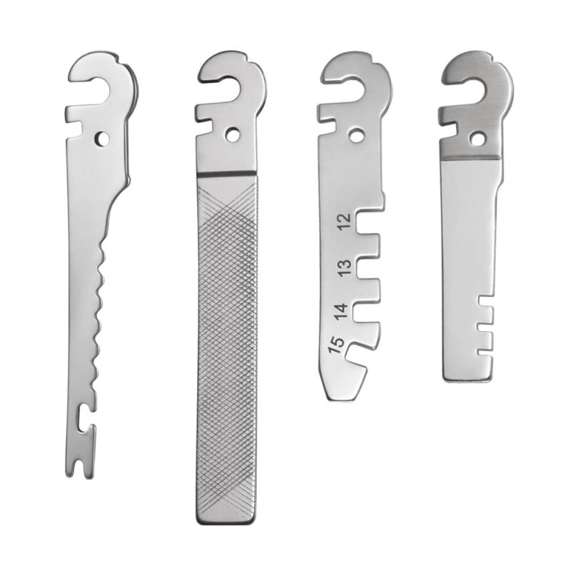 Roxon FT03 Flex多機能ツール専用アクセサリーで自分好みにアレンジ。(4点セット。綾目やすり(細目+粗目)、フィッシング用ハリ外し・ウロコ取り、フィッシング用フックシャープナー・アジャ