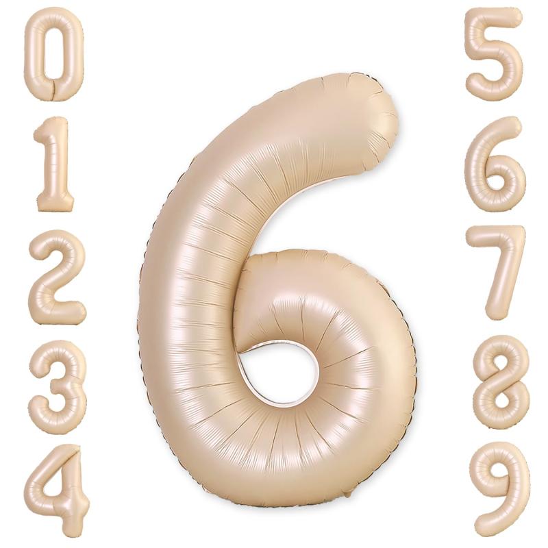 Rakuten - カラメル色 数字バルーン 数字6 大きい 誕生日 飾り付け 風船 40インチ 約90cm バースデーバルーン バースデー パーティー お祝い Ptyceler