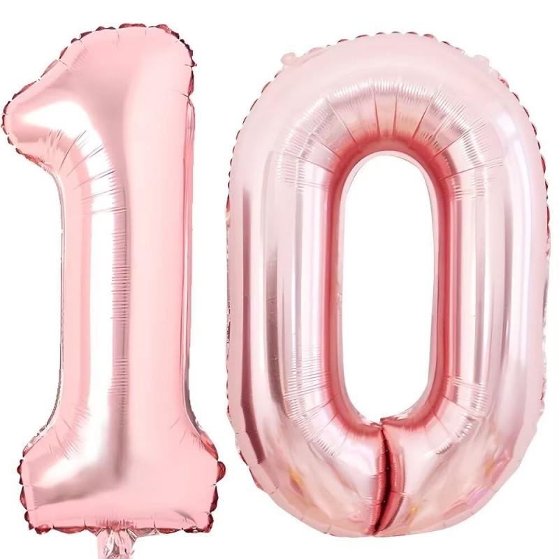 PomeloCoto 10数字 バルーンローズゴールド 小きい誕生日 飾り付け10歳, 86cmローズゴールド風船 数字10スウジ バルーン オオキイ 記念日/カーニバル/卒業式/プロポーズ/写真撮影用小道具