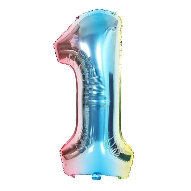 Rakuten - PomeloCoto 1数字 バルーン虹の青 小きい誕生日 飾り付け1歳, 86cm虹の青風船 数字1スウジ バルーン オオキイ 記念日/カーニバル/卒業式/プロポーズ/写真撮影用小道具