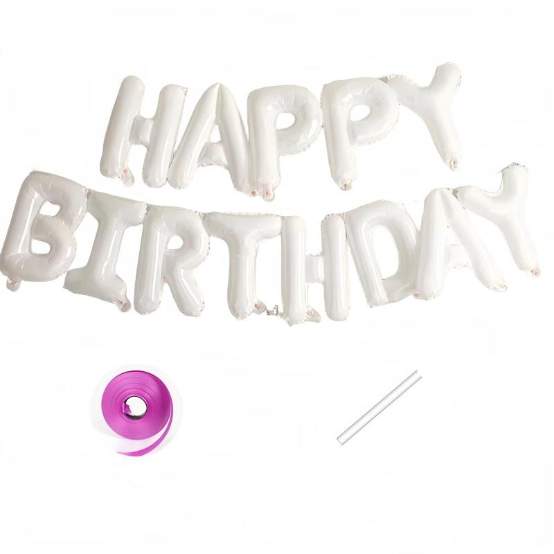 Rakuten - Vthoviwa 誕生日ハッピーバースデー 風船白い カーニバル 飾り付け記念日パーティー装飾 Happy Birthday白い バースデー 飾り バルーン、誕生日 パーティー 飾り付け バルーン生日快乐