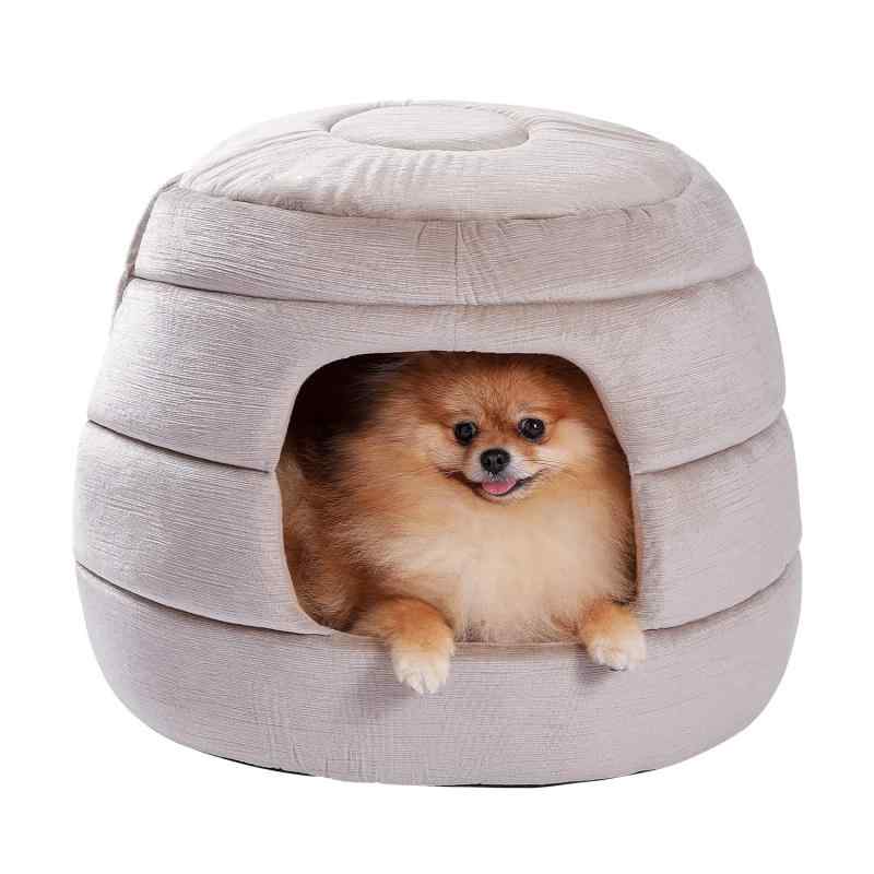 PAWZ Road 犬ハウス 猫ハウス 犬ベッド 猫ベッド ハチの巣形 犬子屋 室内 インドア 布製 クッション付き マット 滑り止め 小型犬 中型犬 ケージ内 お洒落 かわいい 両用 2way 折りたたみ 取り外
