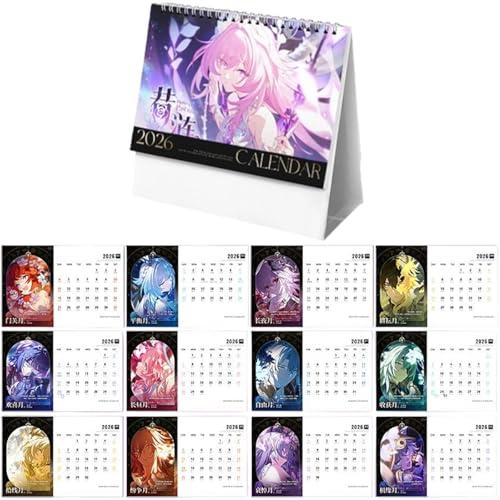 崩壊：スターレイル 2026カレンダー オンパロス 黄金裔 卓上カレンダー 紡がれた物語 キュレネ ファイノン 長夜月 キャストリス ヒアンシー キャラ 人気 アニメ ゲーム グッズ オフィス 卓上