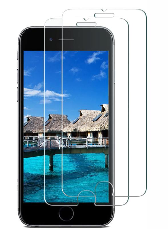 iPhone8plus 用 ガラスフィルム iPhone7plus 用 強化 ガラス 液晶 フイルム 5.5インチ (2枚セット) 硬度9H 耐衝撃 高透過率 指紋防止 気泡ゼロ スクラッチ防止 2.5D ラウンドエッジ加工 撥水撥油 自動吸