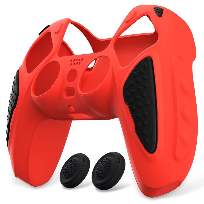 Rakuten - PlayVital ps5コントローラーに対応用シリコンカバー、滑り止めコントローラーシリコンスキンケース、ps5対応用人間工学に基づいたソフトラバー保護ケース親指スティックキャップ付き【ナ