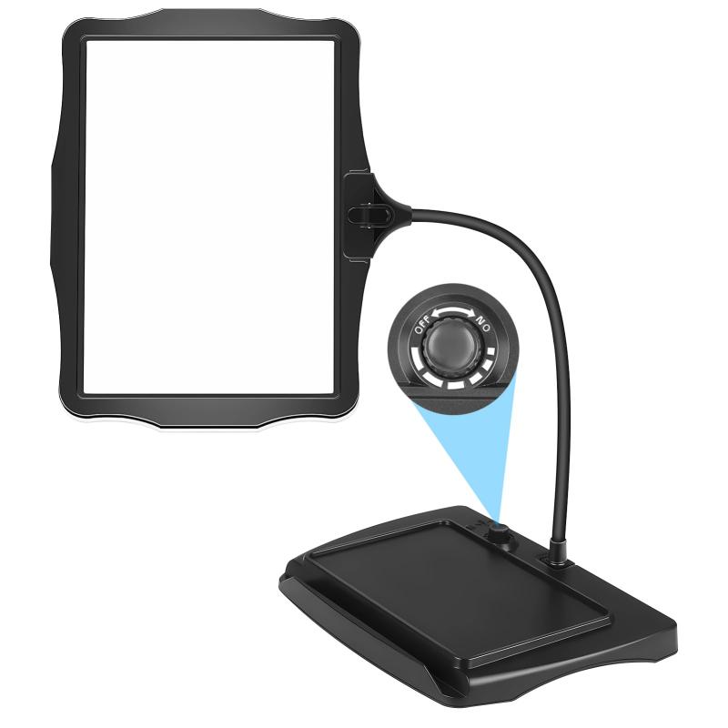 【1台2役 最新型】拡大鏡 ルーペ 読書用の拡大鏡 スタンドライトルーペ LEDライト付き スタンド付き 大型虫眼鏡 調光 48 LEDフレキシブルグースネック拡大鏡 デスクランプ 角度調整可能 柔軟