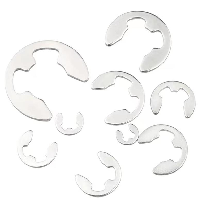 樂天商城 - Eクリップ 100個セッ ステンレス鋼製 E型スナップリング 補修 部品固定用 スナップリング E型止め輪 耐久性 耐油性 シルバー- サイズ：M1.5 mm-M10mm