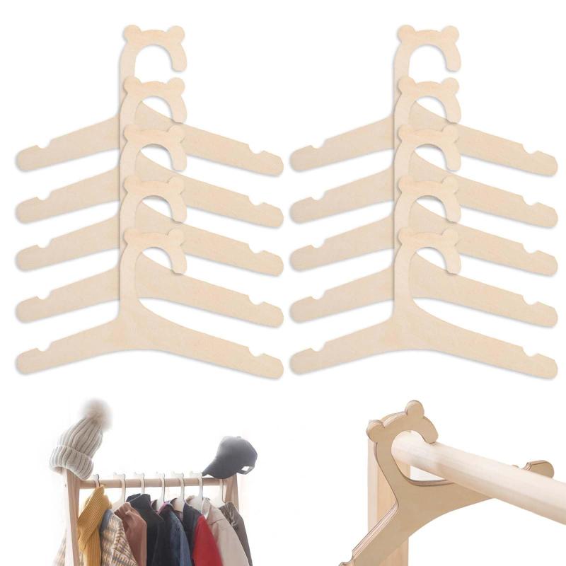 PAVIKE 犬用ハンガー 木製 10本セット ペット服ハンガー 犬猫兼用 かわいい おしゃれ 小型犬用 洋服ドッグ軽量収納