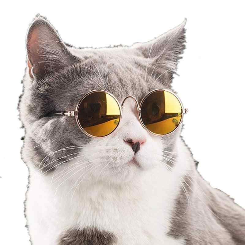 Rakuten - Kingsie 猫 サングラス メガネ 小型犬 眼鏡 可愛い かっこいい 日焼け対策 紫外線対策 ペット アクセサリー 写真撮影 (イエロー)