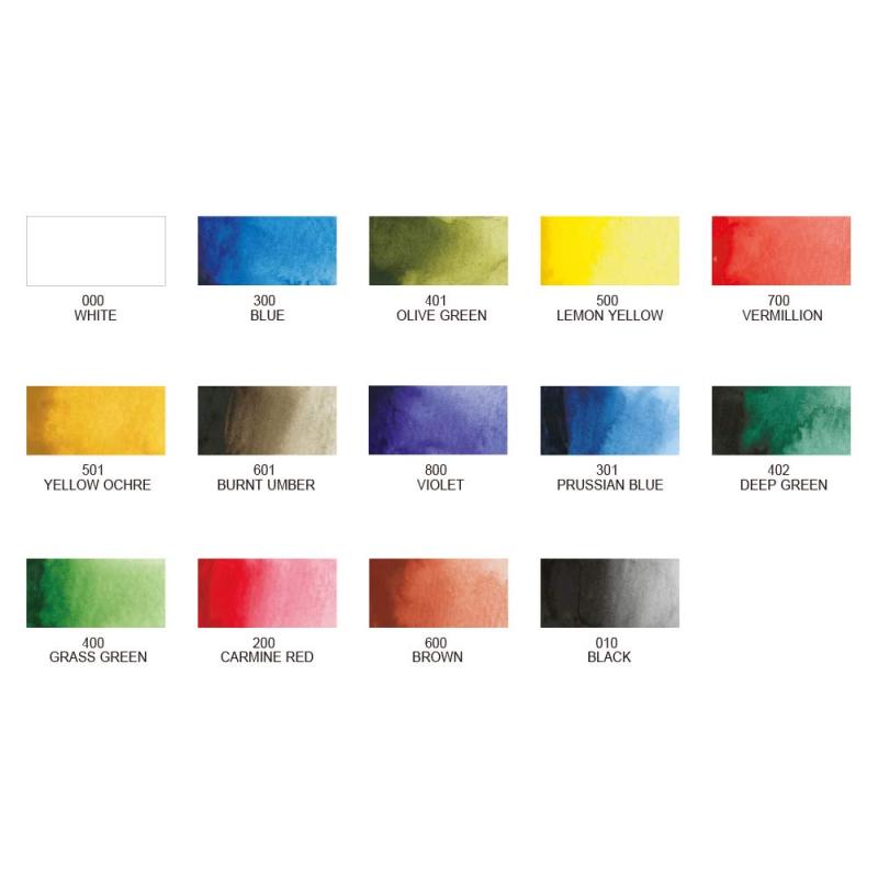 呉竹(Kuretake) 絵の具セット 透明水彩セット フィス KG301-1 14色セット 3