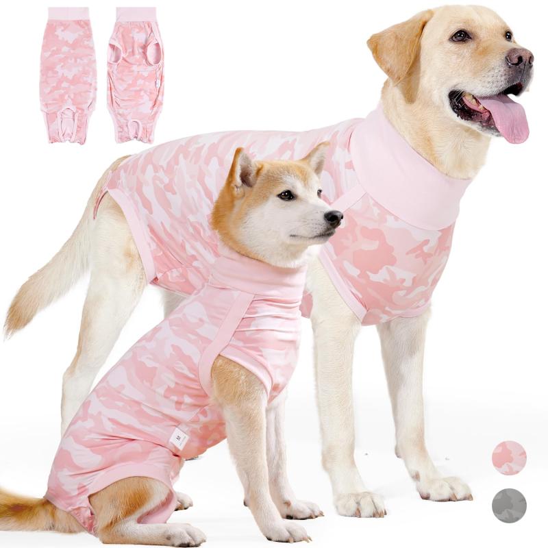 Rakuten - THKWOO 犬 術後服 メス 犬用術後ウェア 夏用 犬介護服 エリザベスカラーの代替品 内部メザニン 尿パッドを収納可能 薄手のツルッとした素材 抜け毛防止 傷舐め防止 皮膚保護 離乳 去勢 避妊