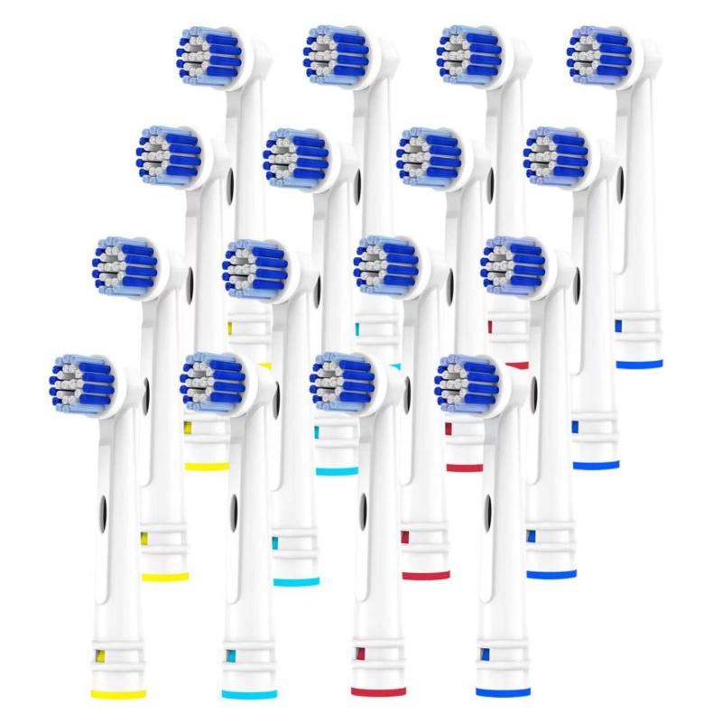 Voguish 交換用歯ブラシヘッド Oral-B Braun対応 16本 プロフェッショナル 電動歯ブラシヘッド ブラウン オーラルB 用の 替えブラシ 互換ブラシ 詰め替え用 Pro 500/1000/1500/3000/5000/800016本の交換歯ブラシヘッドを含み、4つのカラーリングがそれらを区別します。米国DuPont素材(デュポンナイロン)で作られて，ブラシの先端は細かく磨かれており、毛先は柔らかく、歯ぐきを保護し、敏優れた品質と信頼性を実現しています。左右に高速回転する駆動モードで、歯の表面に付着した歯垢や汚れを簡単に取り除くことができて,歯間の届きにくい部分もしっかりと清掃できます。 ﻿Essoy ブラシヘッドは オーラルB 回転式 電動歯ブラシに対応できます.例えば：Vitality Precision Clean、Professional Care、Triumph、White + Clean、Advance Power、Sensitive、および Dual Clean シリーズ と完全に互換性があります.取り付けと使用が簡単です。古い歯ブラシのヘッドを引っ張って、簡単に新しいのをつけてください。出荷前に、正常に動作するように厳格な品質管理が行われます。