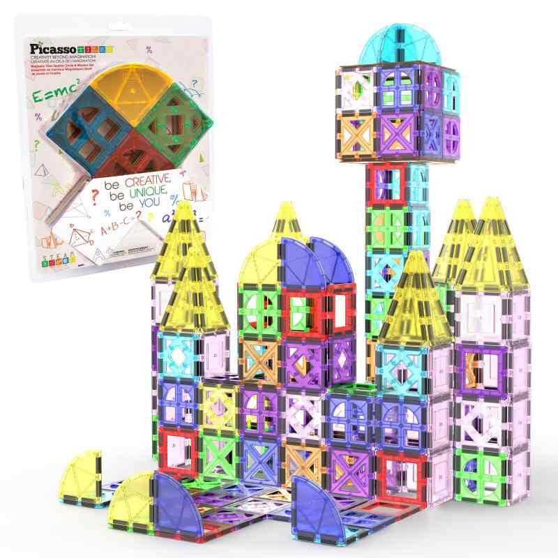 PicassoTiles 60/16/36/64 pcs Magnet Building Blocks STEM Learning Construction Toy Set