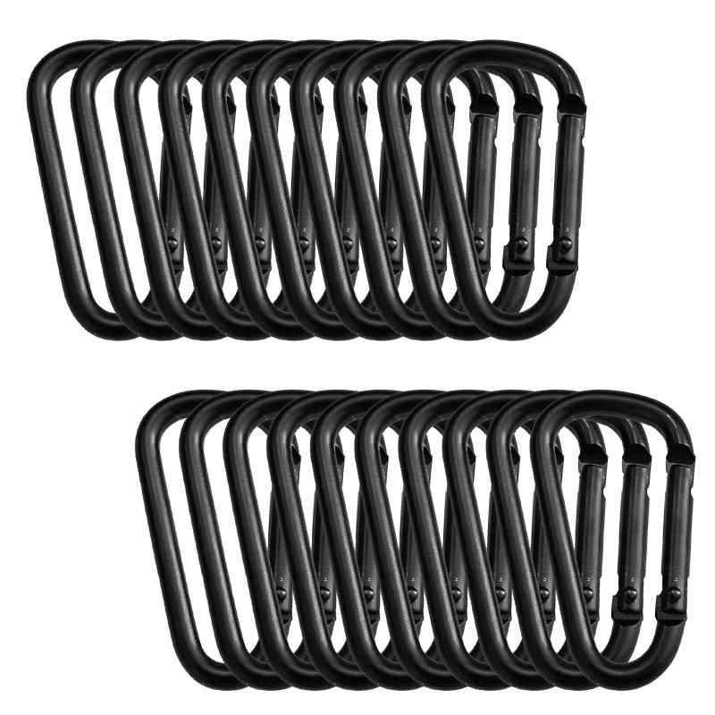 Cpovos カラビナ 小型 登山 カナビラ 7.5cm/4.8cm アルミ合金カラビナ D字型カラビナ カラビナロック スプリングカラビナ 多機能登山釦 電気泳動プロセス 超軽量 耐久性 高耐摩耗 落下防止 広く