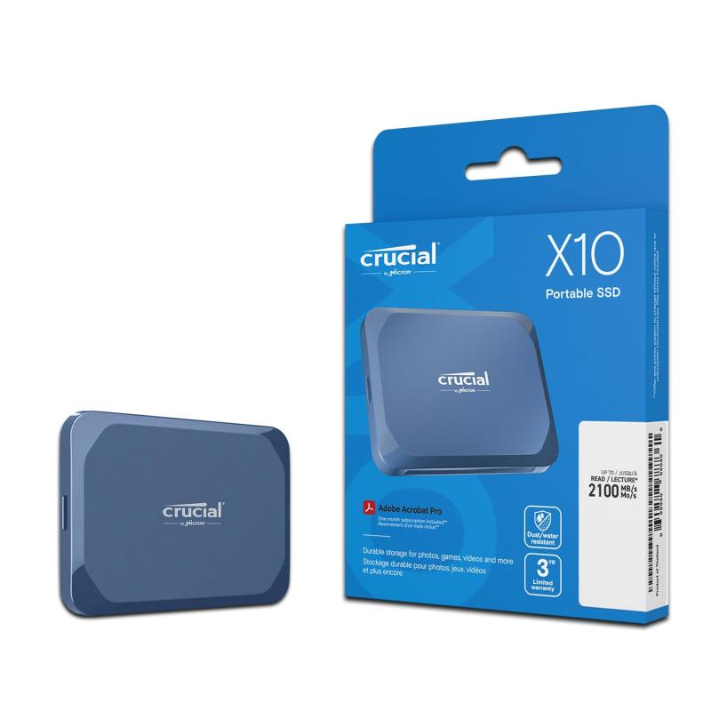 Crucial(クルーシャル) X10 外付け SSD USB3.2/Type-C iPhone15シリーズ動作確認済 最大読込速度2100MB/秒 正規品 Mylioモデル