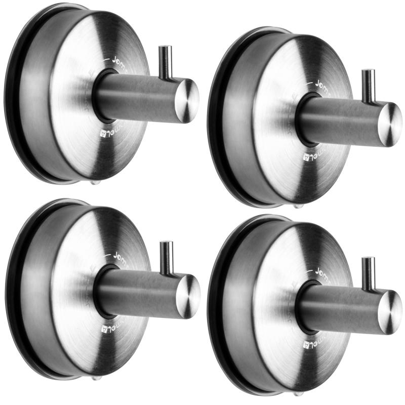 JOMOLA 吸盤 フック 防水ウォールフック 4個 壁掛けフック 強力 フック キッチン タオルフック 穴開け不要 傷つけない コートフックり コートフックト 錆び付かない 玄関 洗面所 お風呂場 に