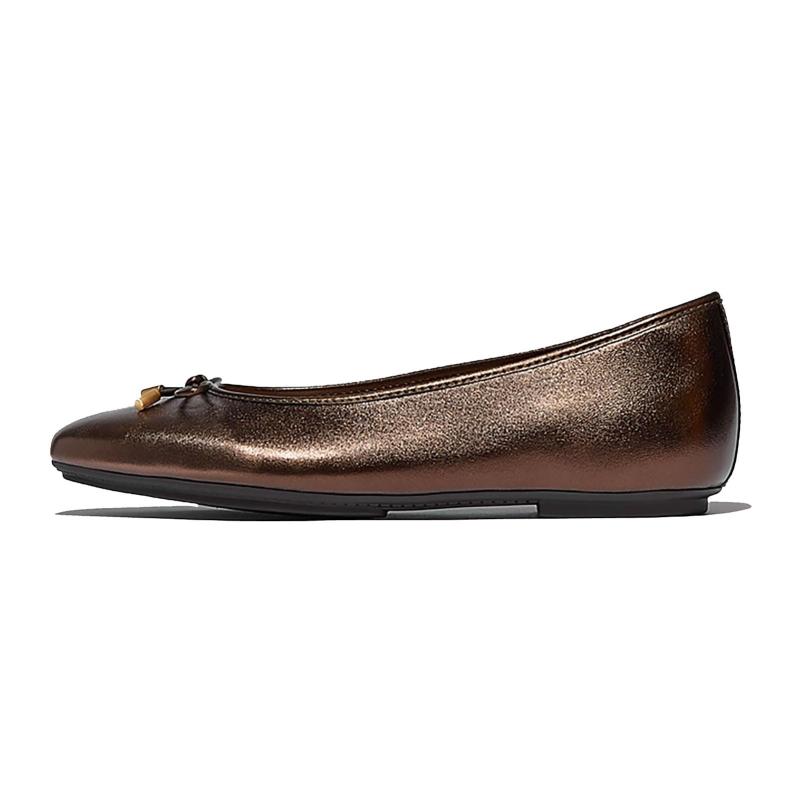 fitflop(フィットフロップ) レディース DELICATO BOW SOFT METALLIC-LEATHER BALLET FLATSバレエシューズ