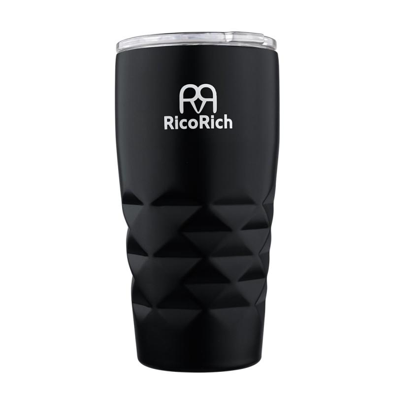 樂天商城 - RicoRich ステンレスタンブラー ふたつき 真空断熱 二重構造 550ml ブラック新しいバージョン（RRWB09N-BK ）