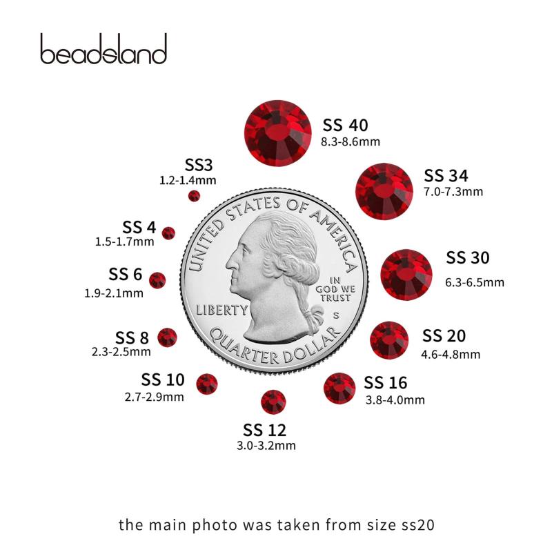 Beadsland (ビーズランド) 1440ピース フラットバック ラインストーン, ダークシャム, SS20, 4.6～4.8mm — vista 3