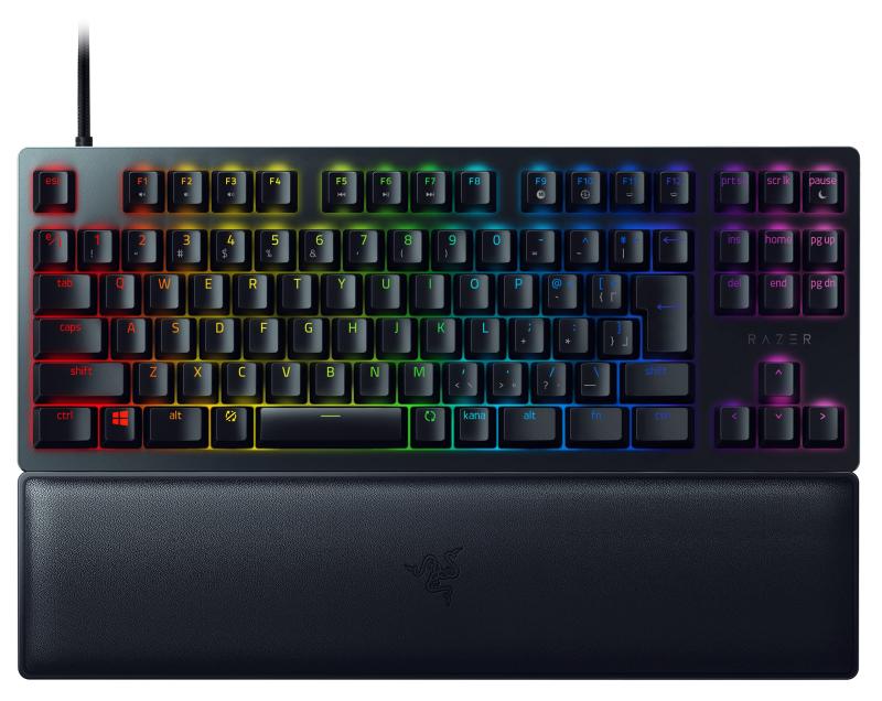 Razer ゲーミングキーボード Huntsman V2 Tenkeyless JP Clicky Optical Switch 日本語 JP配列 オプティカルスイッチ クリッキー触感 静音 テンキーレス ダブルショット PBT キーキャップ リストレス