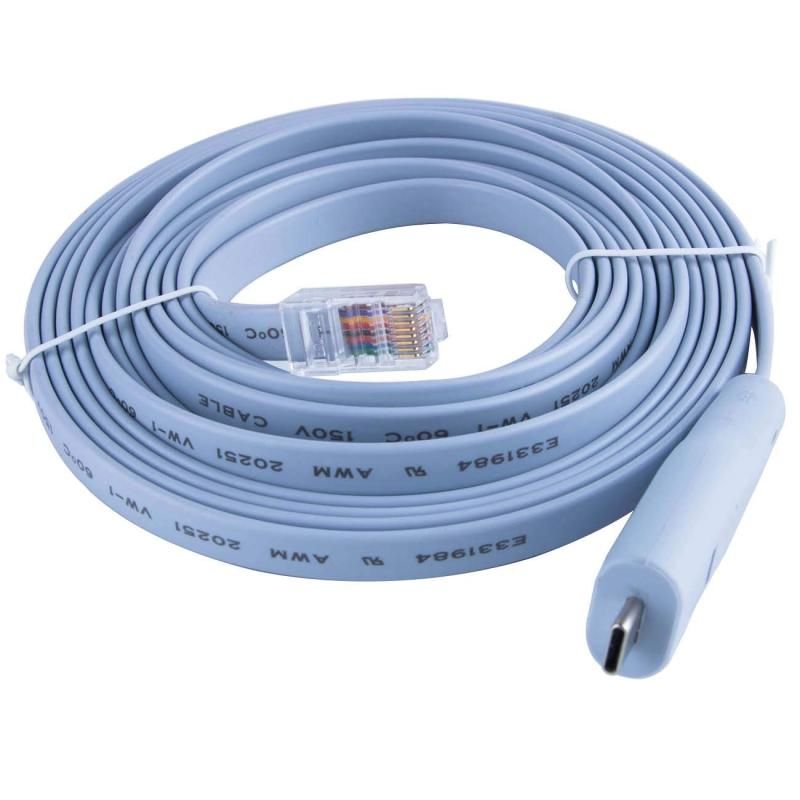USB Cコンソールロールオーバーケーブル新しいタイプC USB to RJ45 6FT 12FTFTDIチップは、USBをDB9 + 72-3383-01に置き換え、Windows 10、8、7、Vista、MAC、Linux RS232に対応