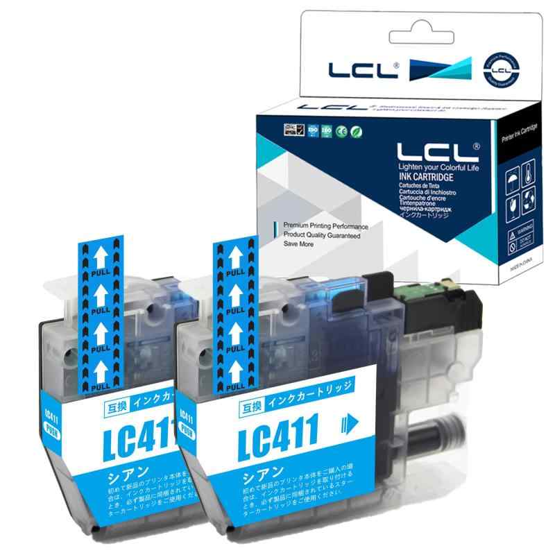 LCL Brother用 ブラザー用 LC411 LC411C (2パック シアン) 互換インクカートリッジ 対応機種：DCP-J526N DCP-J914N DCP-J926N DCP-J926N-W DCP-J926N-B MFC-J904N MFC