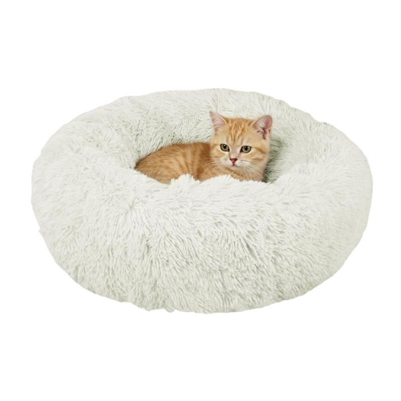 Toyuxe 犬 ベッド 猫 ベッド ペットベッド【ふわふわ・洗える】ドーナツ型 滑り止め オールシーズン XL 70cm ホワイト