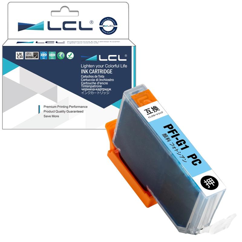 LCL Canon用 キャノン用 PFI-G1 PC PFI-G1PC 顔料（1パック フォトシアン） 互換インクカートリッジ 対応機種：imagePROGRAF PRO-G1