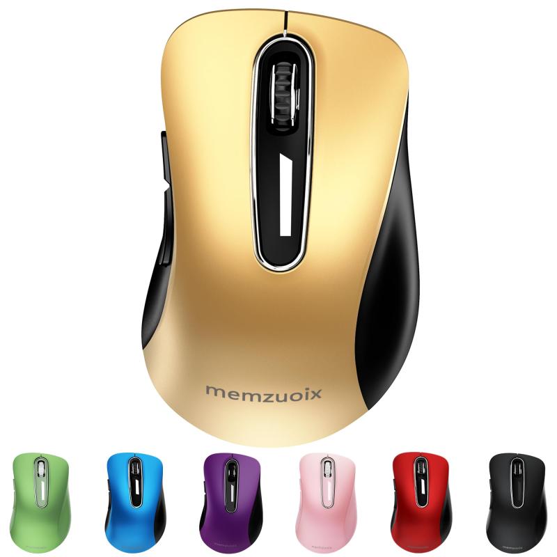 2.4GHz ワイヤレスマウス、人間工学に基づいたデザイン、1400DPI光学トラッキング、5ボタン、PC/ノートパソコン/MacBook/デスクトップ/Chrome OS 対応