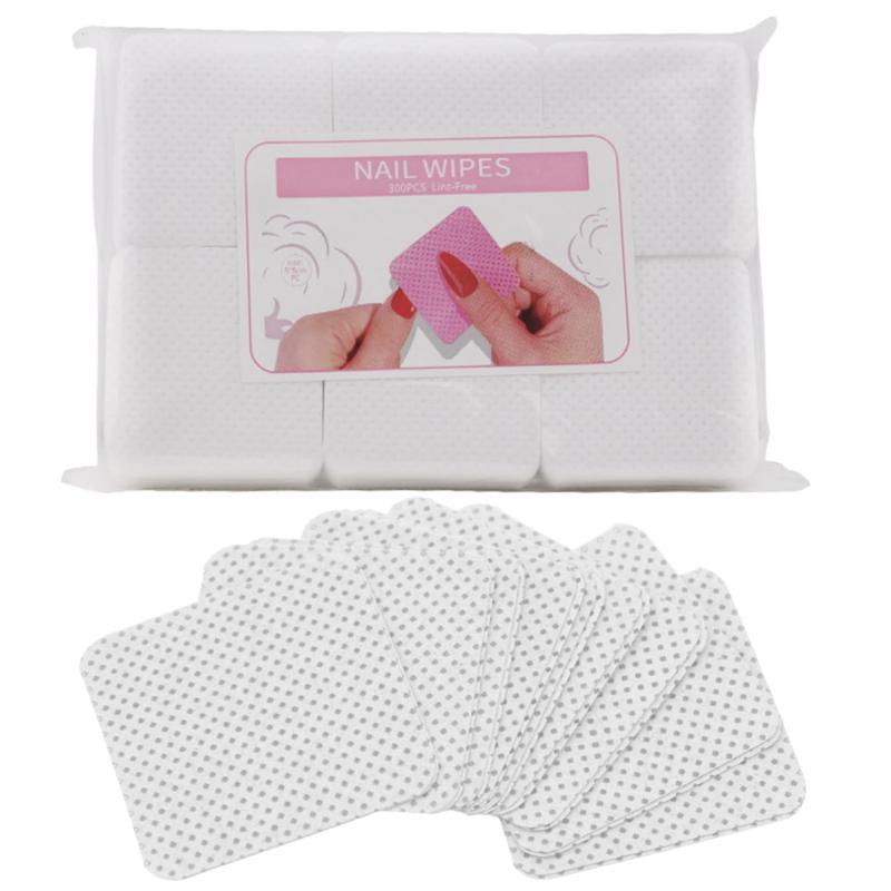 LIKENNY ネイルワイプ 不織布 ネイルコットン 300枚入り 未硬化ジェル拭き取り 油分除去 マニキュア落..